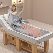 Portable Far Infrared Sauna Blanket with Sleeves Remote Control Home Spa Detox