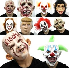 HALLOWEEN LATEX MASK FANCY DRESS COSTUME ZOMBIE SCARY CLOWN KISS ME ACCESSORY