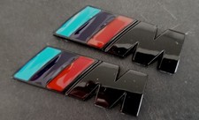 Lot 2 Logo Monogram Badge Wing BMW M Power Motorsport New 4.5 X 1.2 CM Black