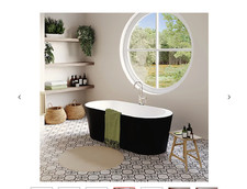 Freestanding Bath Matt Black Acrylic Oval Bath L1700 W750 mm