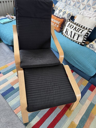 Ikea poang chair and footstool - poang,
