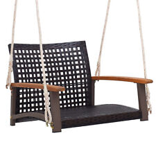 Rattan Porch Swing Patio Wicker Single Hanging Seat Outdoor Swing Chair