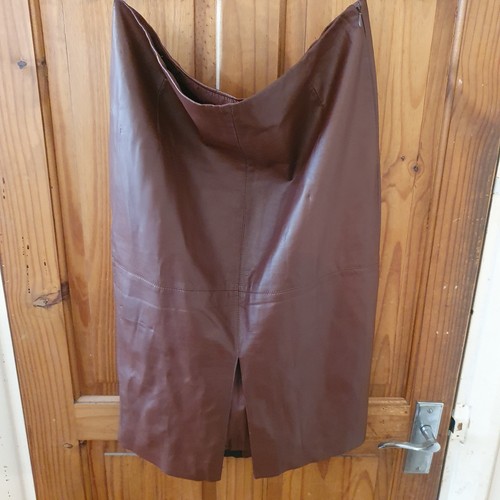 Brown midi faux leather - leather,