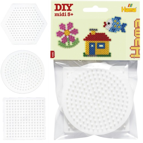 Small white hama pegboards - white,