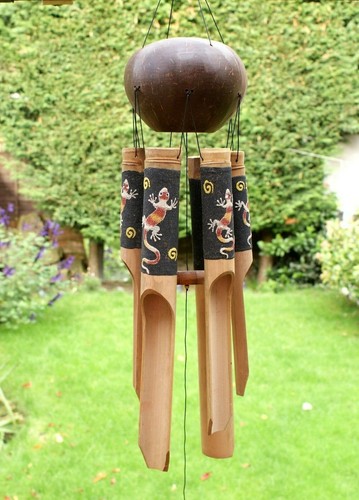 Large coconut and bamboo wind - and,