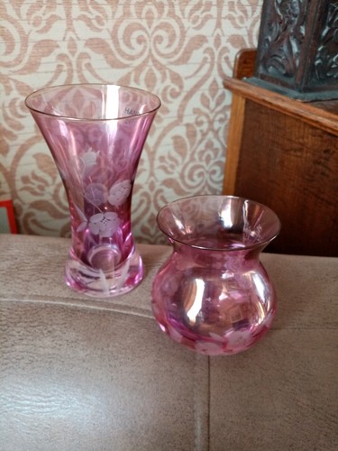 Pieces cranberry glass - 2,