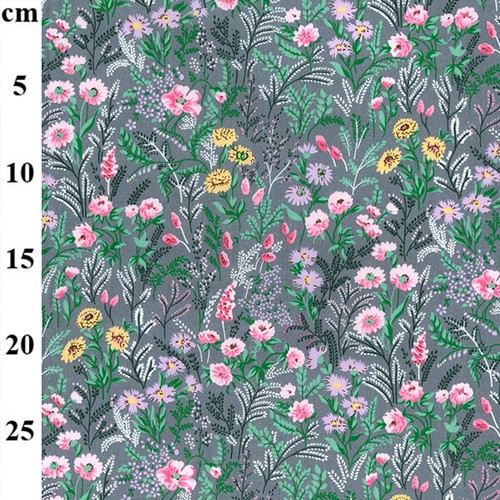 Cotton fabric grey pink - cotton, wild