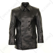 German Black Leather U-Boat Deck Jacket - WW2 Repro Kriegsmarine Coat All Sizes