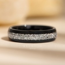 Black Tungsten Ring With