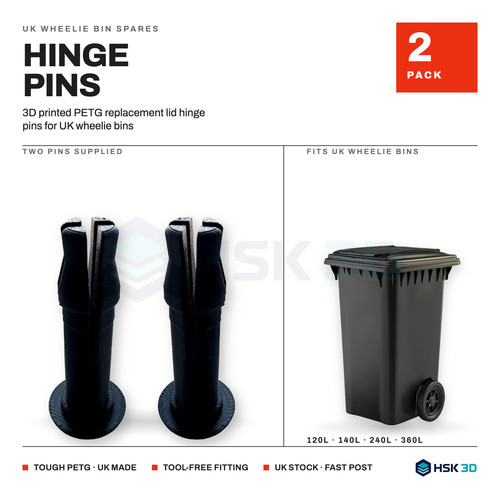 Wheelie bin lid hinge pins - lid,