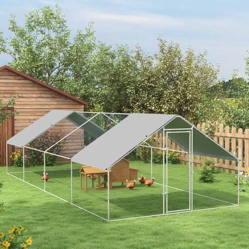 Metal chicken coop walk - chicken, coop,