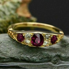 2 Ct Round Cut Ruby & Diamond