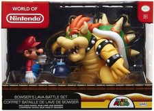 New World Of Nintendo Super Mario Bowser Lava Battle Playset Figures Set