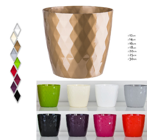 Round crystal houseplant pot - round,