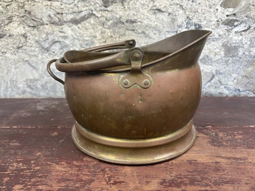 Vintage copper coal scuttle - vintage,