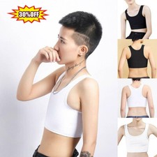 Women Buckle Short Chest Breast Binder Lesbian Trans 3 Corset Tomboy Vest UDF89