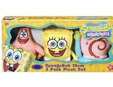 SpongeBob SquarePants 18cm Soft Plush Toy Set 3pk - Spongebob, Patrick Gary