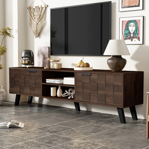 160cm unit dark brown wood - tv,