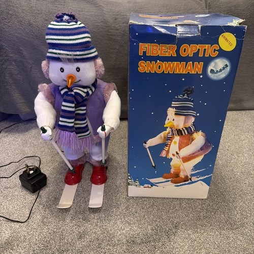 Skiing fibre optic snowman - optic,
