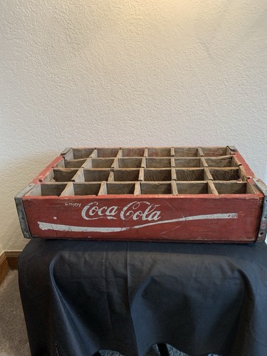 Vintage wooden coke crate red - vintage,
