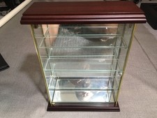 Vintage glass mirrored display cabinet crystal arts collectors case