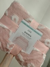 Primark Viral Pink & White Bow Sherpa Duvet Cover Set King Size - Brand New
