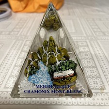 Mer De Glace - Chamonix Mont-Blanc. Snow Globe/ Pyramid. Pen Holder. Perspex.8cm
