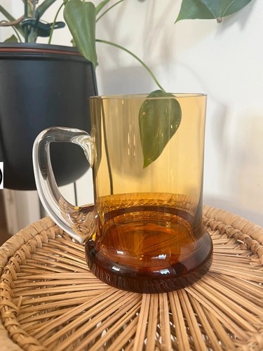 Vintage amber glass - glass, tankard