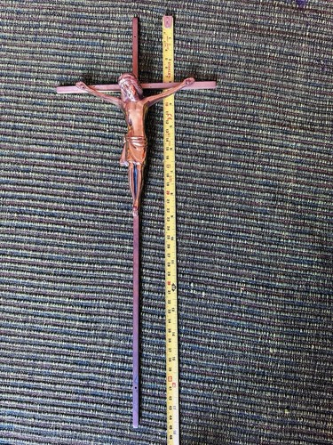 Vintage brass crucifix wall - vintage,