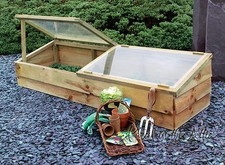 Large Wooden Cold Frame Mini Greenhouse Pressure Treated Timber Grow Allotment