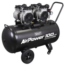 100L Oil Free Low Noise Direct Drive Air Compressor 2 x 2hp - SAC10001S