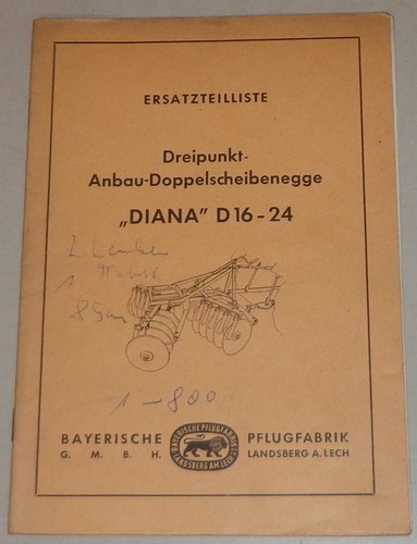 Parts catalog bavarian - catalog, plow