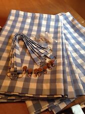 Gingham FABRIC BOTH SIDES Camper Van Curtains SKY BLUE VW T2,Blackout/Magnets 