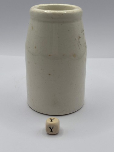 Old white stoneware - , jar