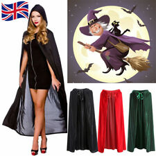 Halloween Hooded Velvet Cloak Robe Medieval Witchcraft Cape Robe Vampire Costume