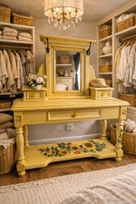 Vintage Yellow Vanity Table