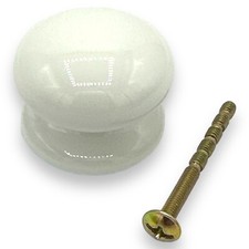 WHITE DOOR KNOBS CERAMIC 38mm 1-32 PACK Kitchen/Bedroom Drawer Pull Handles