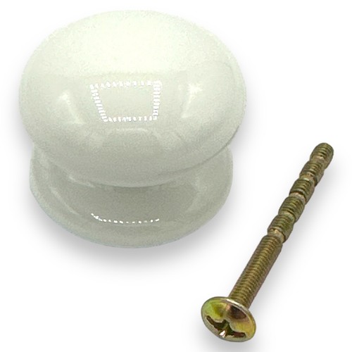 White door knobs - ceramic, 38mm