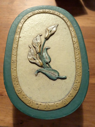 Vintage paper mache box - vintage,