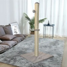 Large Cat Scratching Post Natural Sisal 86cm Tall Scratch Tower Dark Grey