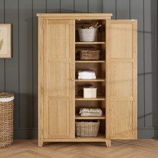 Cheshire Whitewash Oak Double Shaker Linen Storage Cupboard