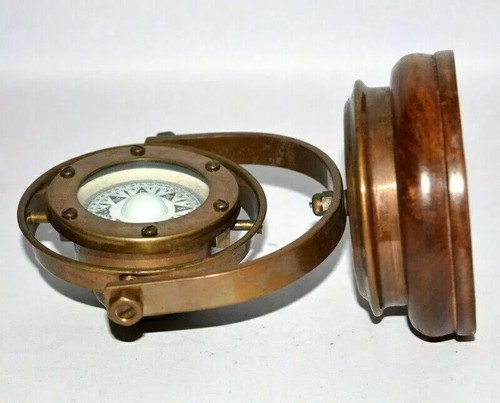 Antique brass nautical gimbal - brass,