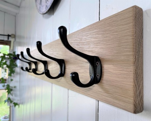Solid wood oak coat rack - solid,