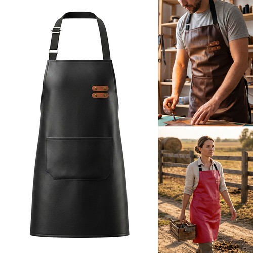 Unisex aprons soft leather - soft,