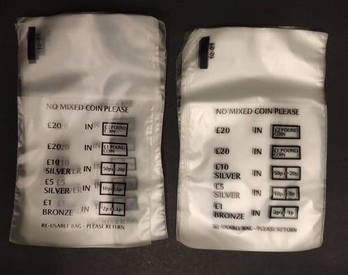 100 plastic coin bags no - x,