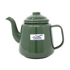 Enamel teapot moss green - enamel,