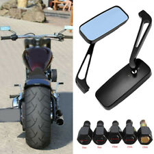 2x Motorcycle bike Bar End Mirrors Rear Side View Cafe Racer Rectangle Universal
