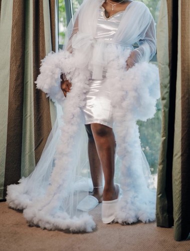White bridal tulle - white,