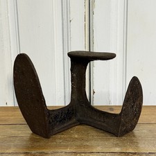 Vintage Cast Iron Cobblers Shoe Last Doorstop Prop As Found