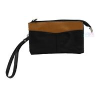 Women’s Black Leather Wrist Strap Coin Money Purse Bag Pouch Wallet Card Holder